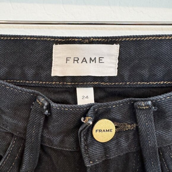 Frame Denim Le Piper High Rise Ankle Straight Leg Cropped Jeans Minimalist 24 - Picture 5 of 9